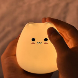Cute Pet Pat Lamp - Single Piece, 90x102mm, ABS+Silicone Material, White WHBYV