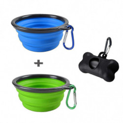 2 Pcs Collapsible Dog Bowl With 1 Poop Bag Holder Dispenser 1 Roll Bags, Foldable Portable Travel Bowl Pet Dog Cat [...]