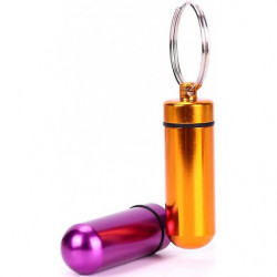 2 Colored Aluminum Alloy Round Pill Bottles, Emergency Jar, Waterproof Outd 2 Colored Aluminum Alloy Round Pill Bottles, Emergency Jar, Waterproof Outd