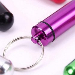 2 Colored Aluminum Alloy Round Pill Bottles, Emergency Jar, Waterproof Outd 2 Colored Aluminum Alloy Round Pill Bottles, Emergency Jar, Waterproof Outd