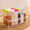 6pcs/set Seasoning Box With Tray Condiment Storage Plastic Moisture-proof Salt Jar For Kitchen