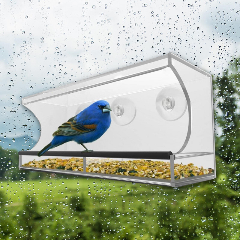 MengXi Shatterproof Bird Feeder Effective Eco-friendly Strong Load-bearing Bird Food Container Garden Supplies