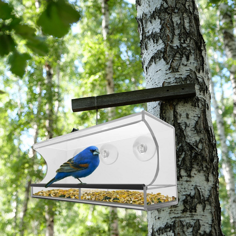 MengXi Shatterproof Bird Feeder Effective Eco-friendly Strong Load-bearing Bird Food Container Garden Supplies