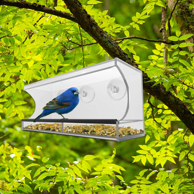 MengXi Shatterproof Bird Feeder Effective Eco-friendly Strong Load-bearing Bird Food Container Garden Supplies