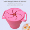 Snack Cup Convenient Shoulder Tote Complementary Food Bowl Kids Folding Silicone Snack Dust Proof With Handle Straw Rope