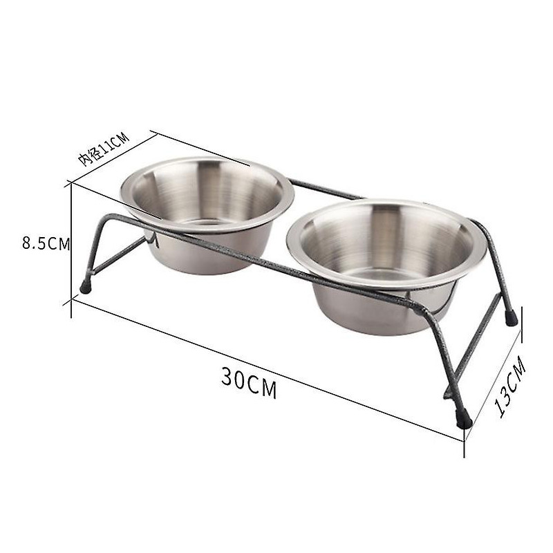Bol pour chat en acier inoxydable Bol pour chien Bol à boire Bol de nourriture Protéger la vertèbre cervicale