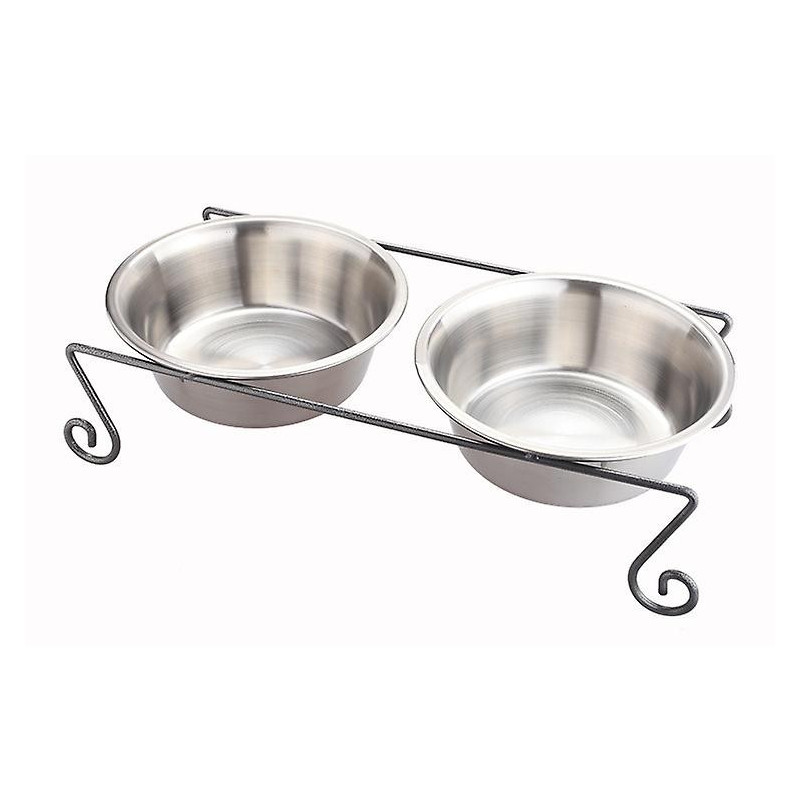 Bol pour chat en acier inoxydable Bol pour chien Bol à boire Bol de nourriture Protéger la vertèbre cervicale