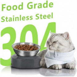Elevated Cat Food Bowl, Stainless Steel Cat Bowl Food Water Anti Vomiting Elevated With Stand Ergonomic Lift Tilt [...]