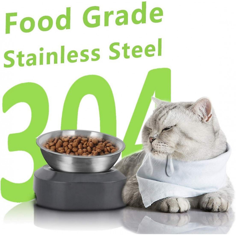 Elevated Cat Food Bowl, Stainless Steel Cat Bowl Food Water Anti Vomiting Elevated With Stand Ergonomic Lift Tilt [...]