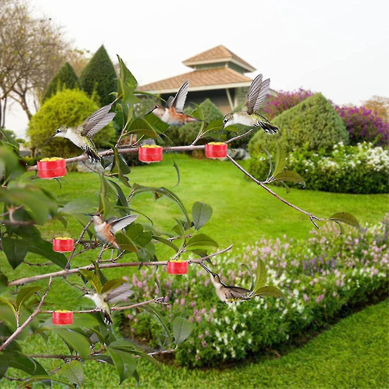 Handheld Hummingbird Feeders Plastic Mini Hand Feeding Tools(red,4pcs)