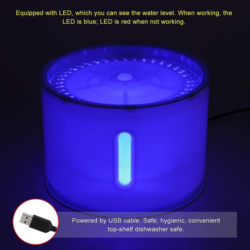 Water Fountain Replaceable Filtration Automatic Cat Water Fountain Mute Activated Carbon 2.4l Water Fountain With [...]