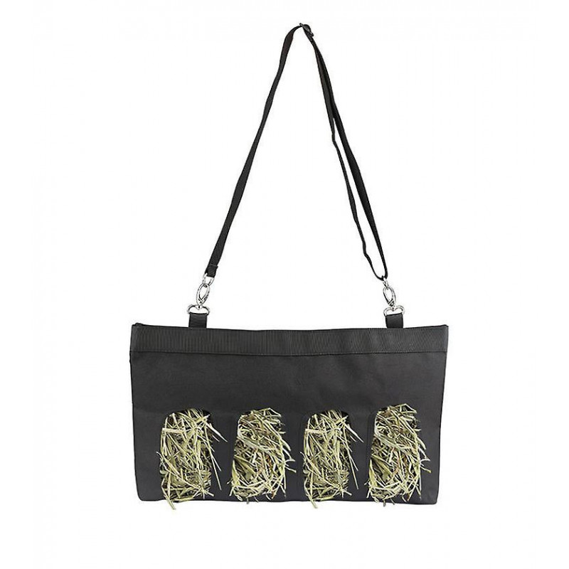 Open Design Feeder Sac de rangement Hanging Feeder Alimentation de foin de cochon d’Inde (1pcs, noir