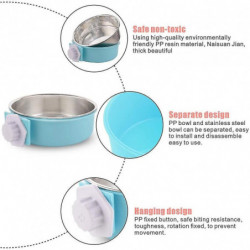 Dog Crate Removable Bowl Stainless Steel Hanging Bowl Pet Cage Small Water Bowl Feeder Food For Dogsbluepink2pcs Dog Crate Removable Bowl Stainless Steel Hanging Bowl Pet Cage Small Water Bowl Feeder Food For Dogsbluepink2pcs