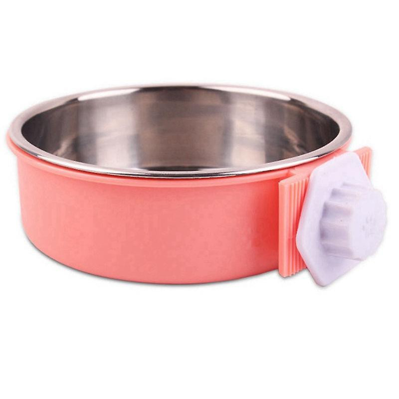 Dog Crate Removable Bowl Stainless Steel Hanging Bowl Pet Cage Small Water Bowl Feeder Food For Dogsbluepink2pcs
