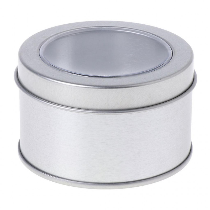 Clear View Tinplate Iron Storage Spice for Case Container Tin Box Round Tins