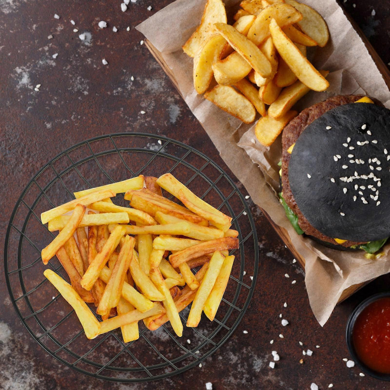 2Pcs Simple Iron Storage Basket Fruit Dessert Snacks Basket Kitchen Food Container