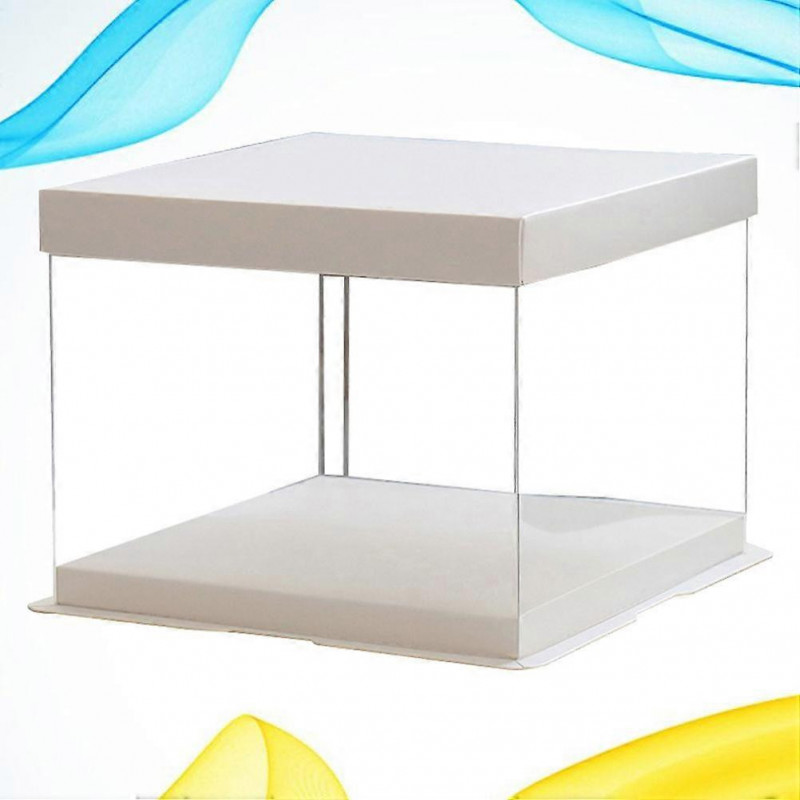 1Pc 10inch Transparent Birthday Cake Box Plastic Cake Container Box Dessert Storage Box (Transparent)