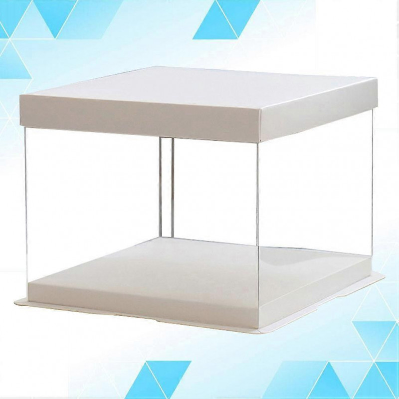 1Pc 10inch Transparent Birthday Cake Box Plastic Cake Container Box Dessert Storage Box (Transparent)
