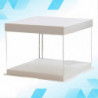 1Pc 10inch Transparent Birthday Cake Box Plastic Cake Container Box Dessert Storage Box (Transparent)