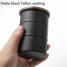 Black 304 Stainless Steel Coffee Can with Wooden Lid Sealed Food Storage Tank