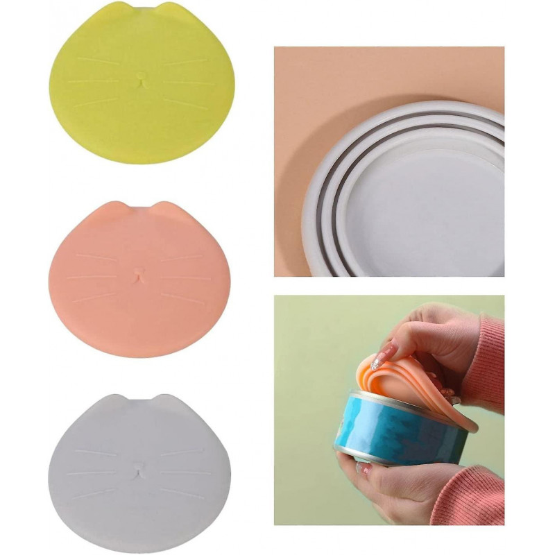 3x Universal Cat Can Lid Storage Pet Food Can Cover