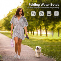 Bouteille d’eau pour chien Distributeur d’eau pliable portable pour chien pour Wal extérieur Bouteille d’eau pour chien Distributeur d’eau pliable portable pour chien pour Wal extérieur