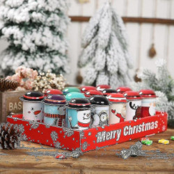 Yh-random Christmas Candy Can Iron Storage Can Christmas Large Capacity Yh-random Christmas Candy Can Iron Storage Can Christmas Large Capacity