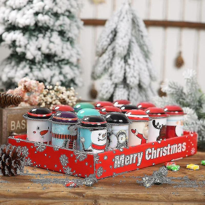 Yh-random Christmas Candy Can Iron Storage Can Christmas Large Capacity