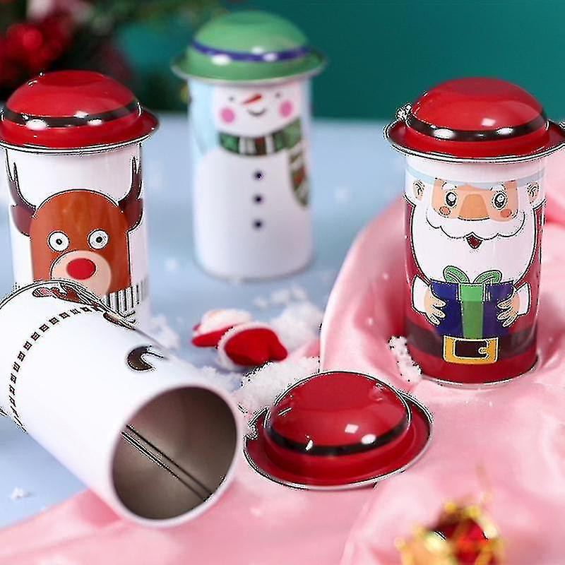 Yh-random Christmas Candy Can Iron Storage Can Christmas Large Capacity