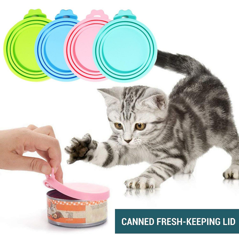Pet Can Lid Universal Silicone Pet Food Can Covers Good Sealing Leak-proof Easy to Clean Cat Can