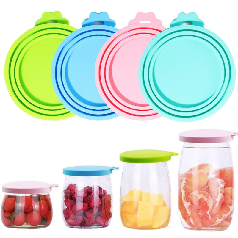 Pet Can Lid Universal Silicone Pet Food Can Covers Good Sealing Leak-proof Easy to Clean Cat Can