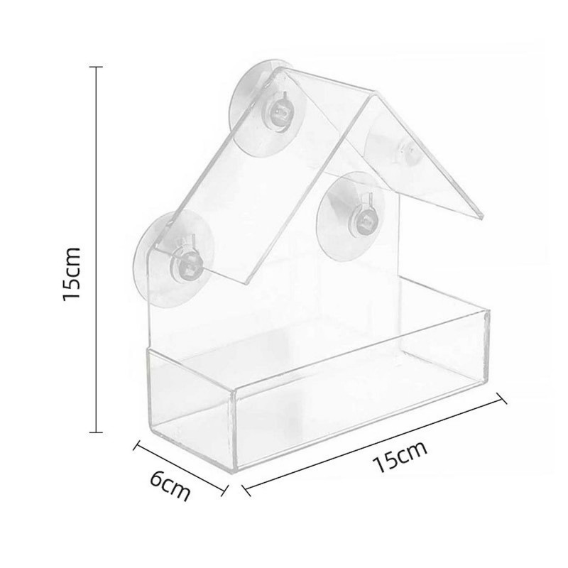 Bird Feeder Large Capacity Convenient Wear-resistant Suction Cup Design Hanging Bird Food Container