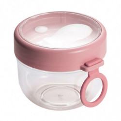 Overnight Oats Jar with Lid Mini Spoon Ring Handle Microwaveable Food-Grade Container Portable Overnight Oats Jar with Lid Mini Spoon Ring Handle Microwaveable Food-Grade Container Portable