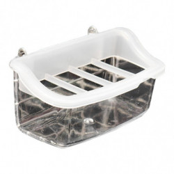 Bird Food Box Durable Convenient Transparent Hanging Bird Feeder with Anti-Splash Grid for Bird Cage Bird Food Box Durable Convenient Transparent Hanging Bird Feeder with Anti-Splash Grid for Bird Cage