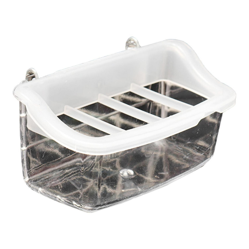 Bird Food Box Durable Convenient Transparent Hanging Bird Feeder with Anti-Splash Grid for Bird Cage