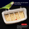 Bird Food Box Durable Convenient Transparent Hanging Bird Feeder with Anti-Splash Grid for Bird Cage