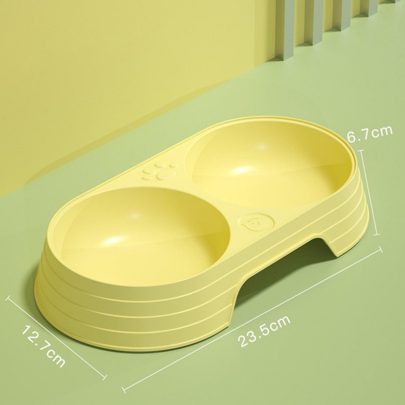 Pet Bowl Smooth Edge Large Capacity Pet Cat Double Bowl Food Container Pet Supplies