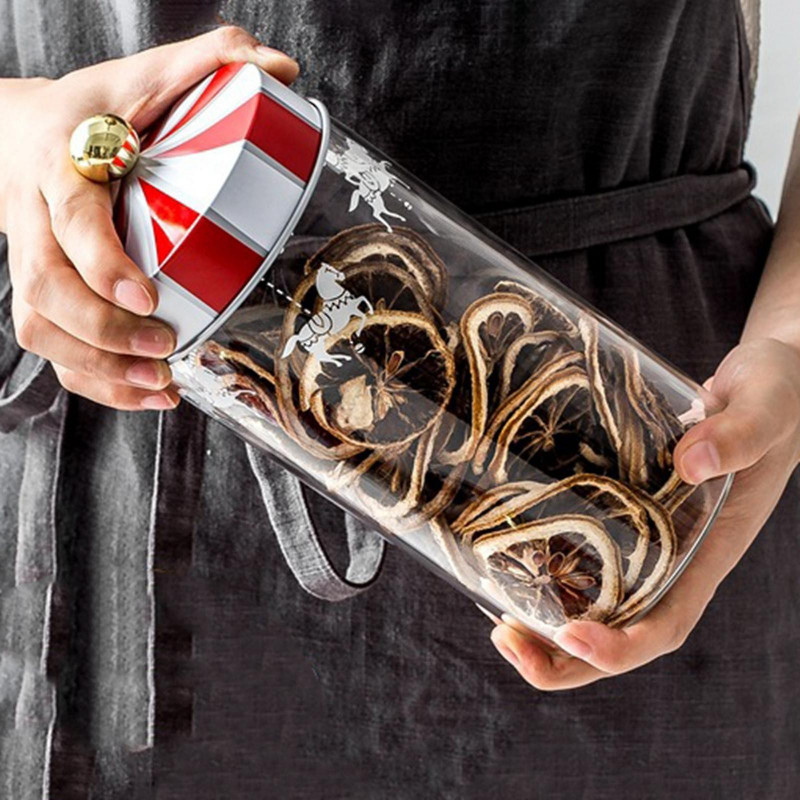 Glass Tank Moisture-proof Sealed Canister For Seasoning Cooking 1330ml