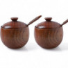 2-piece Set-wooden Salt Box Container Holder Spice Jar Seasoning Bowl Condiment Container Storage Box With Lid And [...]