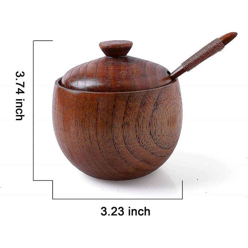 2-piece Set-wooden Salt Box Container Holder Spice Jar Seasoning Bowl Condiment Container Storage Box With Lid And [...]