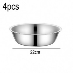 22cm - Stainless Steel Metal Dog Bowls - For Dog Food And Water 22cm - Stainless Steel Metal Dog Bowls - For Dog Food And Water