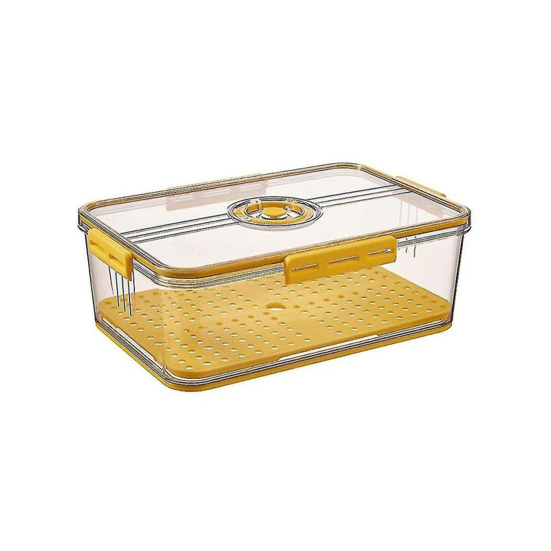 Food Storage Refrigerator Timekeeping Organizer Box Pet Kitchen Fridgekeeping Bins Yellow 11 X 32.5