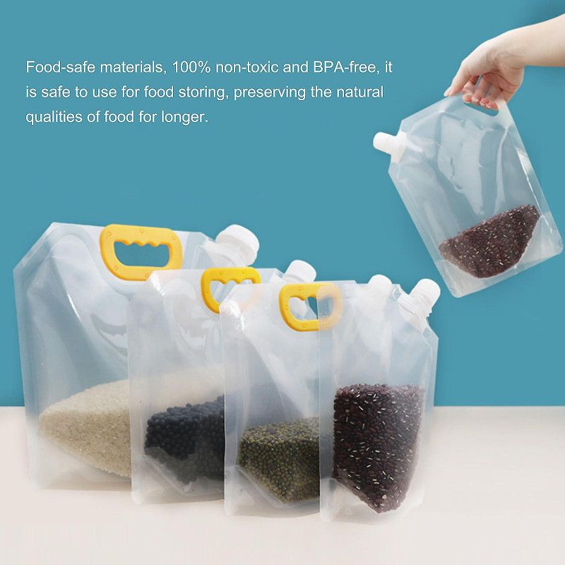 10pack Grain Moisture-proof Sealed Bag,transparent Storage Suction Bags,resealable Airtight Proof Packaging Baggies