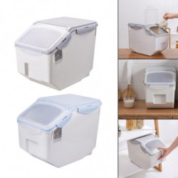 2pcs Riz Seau de stockage Nourriture Grain Seal Verrouillage Couvercle Organisateur Ustensiles 10kg