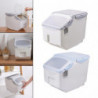 2pcs Riz Seau de stockage Nourriture Grain Seal Verrouillage Couvercle Organisateur Ustensiles 10kg