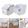 2pcs Riz Seau de stockage Nourriture Grain Seal Verrouillage Couvercle Organisateur Ustensiles 10kg