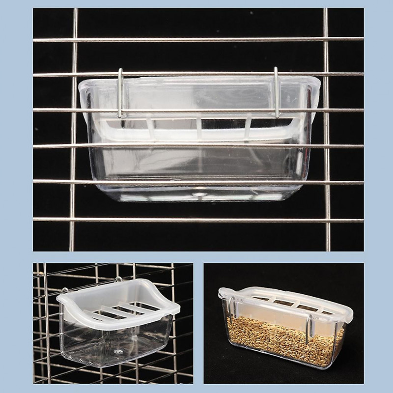 Bird Feeder Box for Parrots AntiSplash Birds Feeding Box for Small Medium Birds Bird Food Dispenser Birdcage Accessories