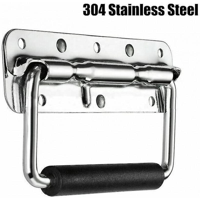 Stainless steel spring foldable box ring trunk drawer tool handle metal box handle folding handle ri