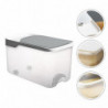 1pc Household 5kg Rice Bucket Plastic Moisture-proof Rice Container (gray)
