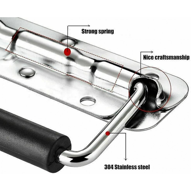 Stainless steel spring foldable box ring trunk drawer tool handle metal box handle folding handle ri